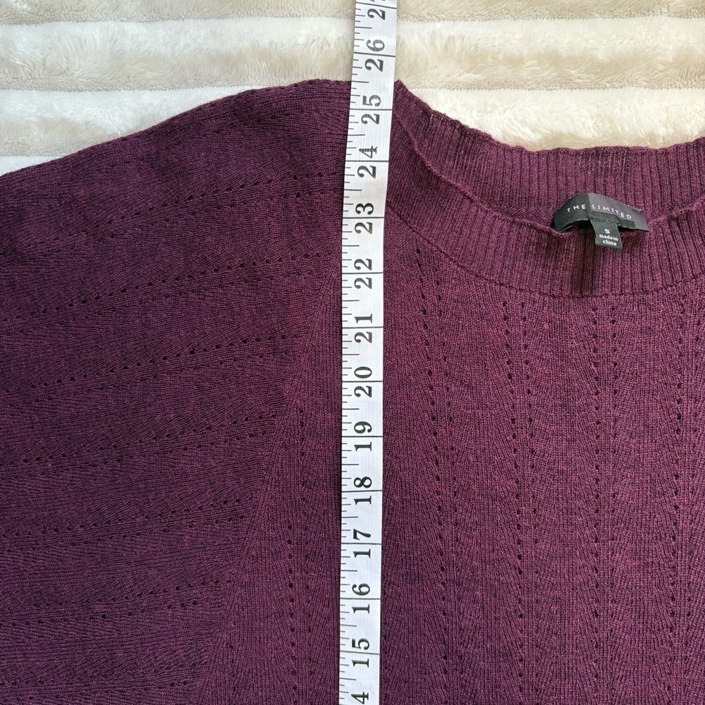 The Limited Merino Wool Blend Blouse Maroon Womens Small - Picture 6 of 7